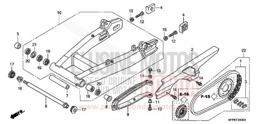 BRAS OSCILLANT/CARTER DE CHAINE CB1300SAA de 2010